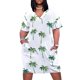 thumbnail image 2 of Vestido de noche holgado con bolsillos y palmeras verdes para mujer, elegante y chic, promoción, 2 of 7