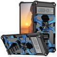 thumbnail image 1 of SaniMore for Google Pixel 6 Pro Case, Rugged PC & Soft TPU CD Magnetic Cover Built-in Car Mount & Multi-View Kickstand Camouflage Military Grade Shockproof Heavy Duty Protective Shell, Darkblue, 1 of 6