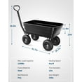 thumbnail image 2 of Heavy Duty Garden Dump Cart, 7 CU.FT Poly Garden Wagon with 1200lbs Load Capacity, 180° Adjustable Handle, Utility Hauling Wagon for Yard, Garden, Black, 2 of 6