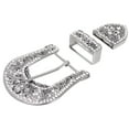 thumbnail image 2 of Western Floral Scroll Rhinestone Belt Buckle Set for Replacement & Leather Craft, 2 of 2