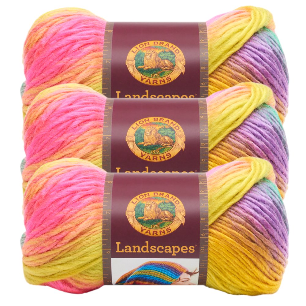 Lion Brand Yarn Landscapes Fiesta SelfStriping Medium Acrylic Multi