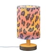 thumbnail image 2 of Bedside Desk Lamp LED Bulb Night Light USB Power Fabric Lampshade Table Lamps Yellow Purple Leopard, 2 of 7