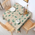 thumbnail image 2 of Beige Christmas Holly Pattern Square Tablecloth,Waterproof Square Table Cover,Wipeable Spillproof Washable Table Cover for Home Kitchen Party Decor 42"X42"(107x107cm), 2 of 6