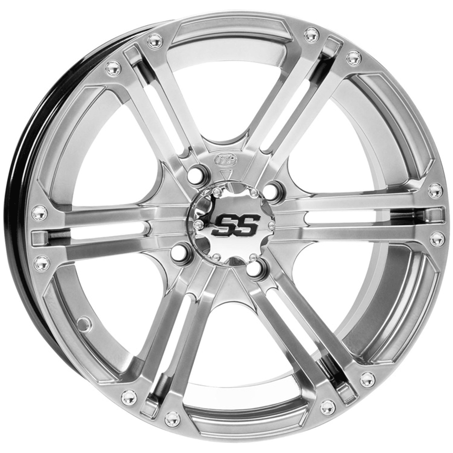 14x6/4x156mm ITP SS ALLOY SS212 Matte Black Wheel with Machined Finish 