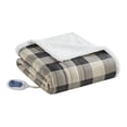 thumbnail image 1 of Woolrich Jeté Chauffant en Polyester Imprimé Vison avec Ourlet Berber 1 Pouces en Beige, 1 of 13