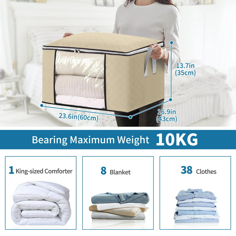 2pcs Compression Duvet Storage Bag Compressed Comforter Organizer Large  Capacity Quilt Pillow Blanket Organizer Bedding Storage