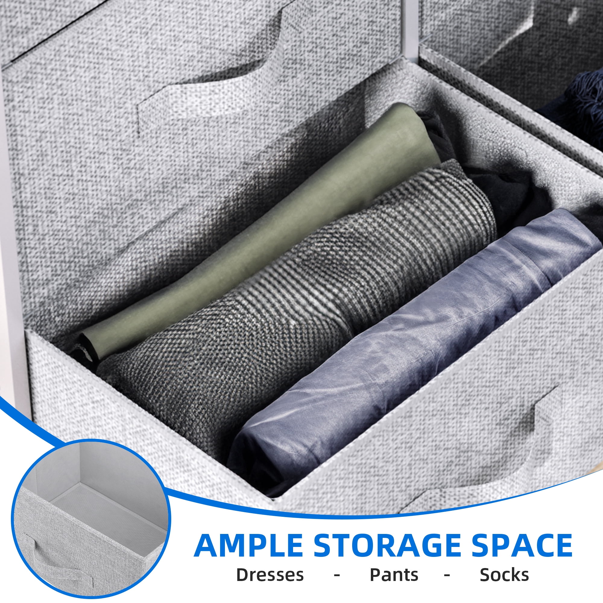 Uforic 8-Drawer Fabric Dresser for Adults & Teens, Storage Organizer for Bedroom, Light Gray