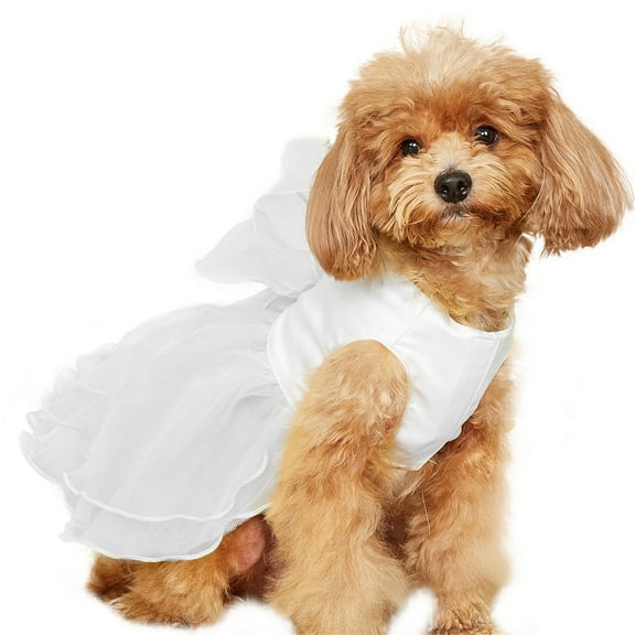 HQREA Summer Pet Dog Princess Dress for Small Medium Dogs Cat Tulle Wedding Skirt