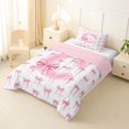 thumbnail image 2 of Erosebridal Cute Bow Initial C Girl Twin Comforter Sets 3-Piece,Pink Bow Tie Letter Monogrammed Bedding Set For Teens,Pink Reversible, 2 of 6
