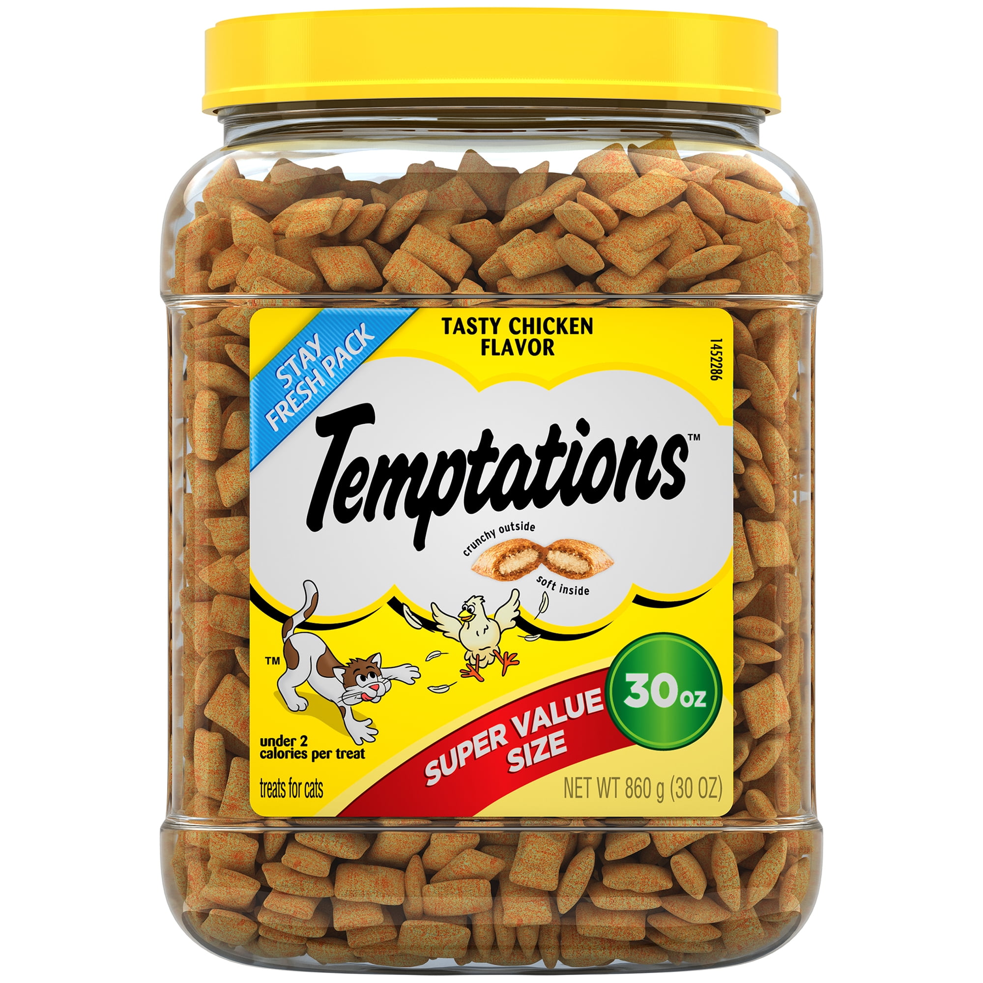 TEMPTATIONS Classic Crunchy and Soft Cat Treats Tasty Chicken Flavor
