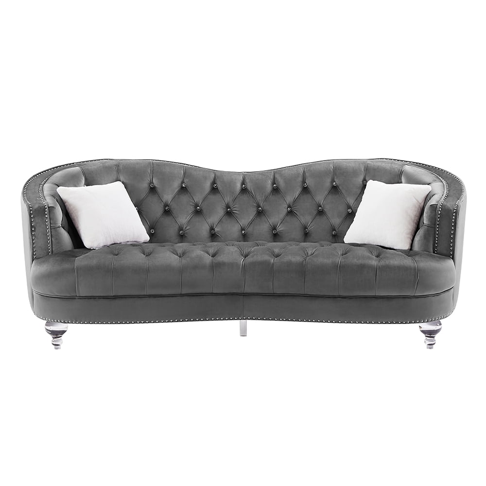 CJC Classic Velvet Sofa 3 Seater Upholstered Couch Furniture with