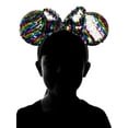 thumbnail image 3 of Girl's Disney Minnie Mouse Rainbow Sequin Bow Ears Headband, 3 of 3