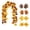 A001- Black, variant on Artificial Fall Maple Leaf Vine Pumpkin Garland Autumn Hanging Decoration For Thanksgiving Halloween Home Wedding 1 Pack