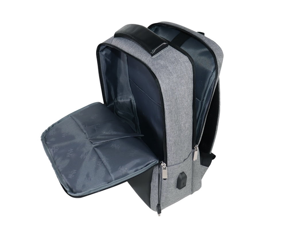 IZOD Penn Business Travel Slim Durable Laptop Backpack USB Charging Port Fits 16 Inch Laptop Notebook / Light Grey