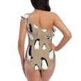 thumbnail image 5 of Honeii Lovely Penguin for women's one-piece swimsuit featuring a chic one-shoulder design experience elegance and style in the water-X-Large, 5 of 6