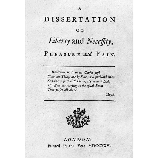 dissertation on liberty and necessity pleasure and pain