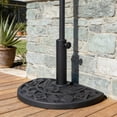 thumbnail image 4 of Kool 20 lbs Black Half Round Rose Pattern Outdoor Patio Umbrella Base umbrella Stand for Patio, Yard, Garden, Poolside, 4 of 12