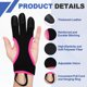 thumbnail image 3 of Guantes de Tiro con Arco Uxcell, Protector de Cuero Duradero de 3 Dedos 1 Paquete & L & Negro Rosa, 3 of 6