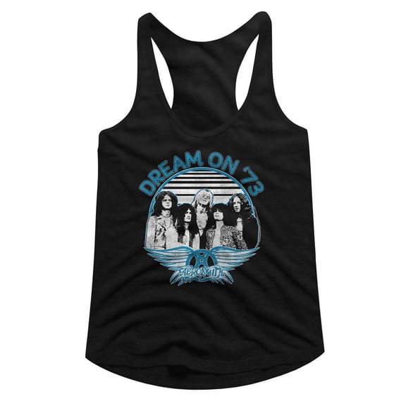 Aerosmith Dream On Blue White Black Women's Slim Fit Racerback Tank Top M