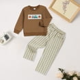 thumbnail image 2 of Gubotare Clothes for Boys Boys Long Sleeve Soft Basic T-shirt and Joggers 2-piece Outfit Set Size 7-8 (Khaki,7-8 Years), 2 of 4
