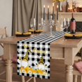 thumbnail image 2 of Table Runners 72 Inches Long Dress Scarves, Daisy Bees Gnomes Farmhouse Kitchen Table Runner, Coffee Tablerunners, Black White Plaid Farmhouse 14x72 Inch, 2 of 9