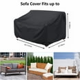 thumbnail image 2 of FLASHLUMI Heavy Duty Waterproof Outdoor Patio Sofa Cover, Windproof UV Resistant Furniture Protector with Buckles & Drawstring, Black, 54"x37"x35", 2 of 6