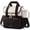 Black with Off White with Brown, variant on LOVEVOOK Insulated Lunch Bag For Women,Large Double Deck Adult Lunch Box,Teacher Lunch Tote Bag With Cup Holder,Leakproof Cooler Bag With Adjustable Shoulder Strap For Work Picnic Beach,Larger 15L