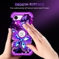 thumbnail image 3 of Casetego for iPhone 16e Case,iPhone 17e Case,Glow In The Dark Cute Fashion Blue Crystal Butterfly,Heavy Duty Shockproof Protective Stylish Phone Case For Women Girls Gifts,Purple Butterfly, 3 of 9