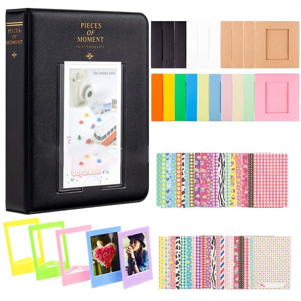 Juego de álbum de película de papel fotográfico de 2x3 pulgadas para cámara Fujifilm Instax Mini, Polaroid Snap, Z2300, cámaras instantáneas SocialMatic e impresora instantánea Zip, color negro Sincero Juguete