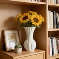 thumbnail image 4 of Decorative Vase - Modern Boho Style Ribbed Plastic Bud Vases for Flowers, Mini Small Vases for Shelf, Shelves, Bookshelf, Entryway Table & Home Decor Aesthetic, 4 of 6