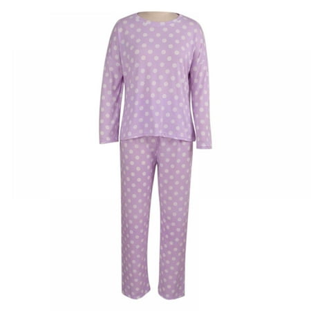 

Women s Pajamas Set Long Sleeve Round Neckline Casual Top & Pants Loungewear 2-piece Set