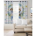 thumbnail image 2 of Watercolor Easter Blackout Curtains 84 Inches Long, Cute Rabbits Flower Wreath Eggs Bow Plaid Thermal Insulated Black Out Curtains, Darken Window Curtain for Bedroom Living Room 42"x84" 2 Panels, 2 of 9