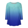 thumbnail image 4 of Lmnyox Fall Casual Tunic Tops for Women Loose Long Sleeve Crew Neck Shirts Pleated Button Blouses, 4 of 4
