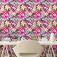 thumbnail image 2 of Ambesonne Butterflies Flowers Peel & Stick Wallpaper for Home, Peony Plumeria, 13"x72", Dark Purple Grey, 2 of 5