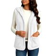 thumbnail image 3 of Diufon Womens Fleece Vest Casual Sleeveless Hooded Jacket Fall Winter Warm Open Front Outerwear with Pockets, 3 of 10