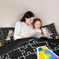 thumbnail image 5 of Catabedysis Puzzle ABC Print A 7-Piece Twin Bedding,Personalized Monogrammed Gifts Bedding Comforter Set,Black Reversible For Girls, 5 of 7