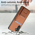 thumbnail image 2 of Allytech Card Holder Back Cover Case for Samsung Galaxy S23 FE, PU Leather TPU Hybrid Kickstand Anti-Scratch Shockproof Slim Vintage Phone Case for Galaxy S23 FE, Brown, 2 of 8