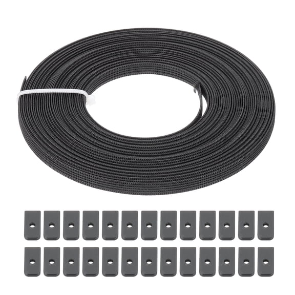 Uxcell Boning for Sewing, 15 Yard 6mm Wide Polyester Sew-Through High Density Corset Boning with 60 Pcs End Caps, Black