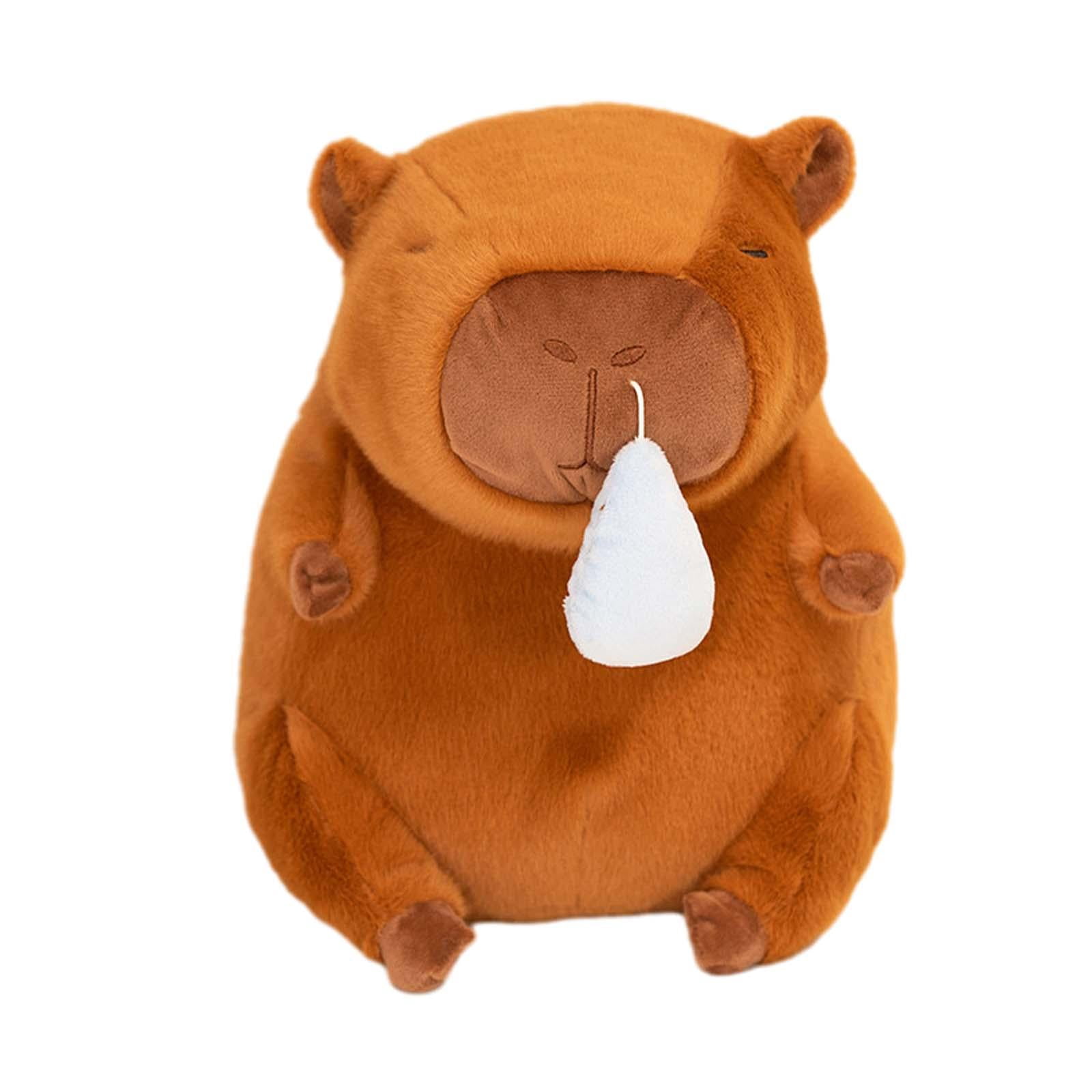 LeeQinersw Capybara Plush Toy with Pullable Snot Bubbles Ornament Home Decoration Sofa Soft