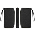 thumbnail image 2 of Womens Wallet Bifold Ladies Cluth Bag Wristlet Wrist Strap Long Purse Black Denim Pattern Texture Design, 2 of 6
