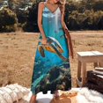 thumbnail image 2 of Nautical Green Sea Turtles Design Sleeveless Dress Woman Fashion Long Dresses Women's Summer Suit Dress 2025, 2 of 7