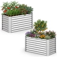 thumbnail image 1 of Gymax 2PCS 4 x 2 x 2FT Galvanized Raised Garden Bed w/Open-Ended Base for Vegetable, 1 of 10