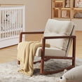 thumbnail image 2 of Rocking Chair Nursery, Lofka Upholstered Accent Chair with Comfy Armchair, Padded Seat, Solid Wood Frame for Living Room, 2 of 6
