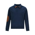 thumbnail image 7 of Fengyings Clearance Mens Shawl Collar Pullover Sweaters V Neck Button Down Cable Knit Sweater Tops, 7 of 7