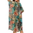 thumbnail image 5 of FKELYI Womens Bikini Cover Up for Summer Open Front Cardigan Beach Cover Ups Leopard Monstera Hibiscus Flower Print Comfy Beach Kimono Beachwear Ladies Cruise Outfits Resort Wear, 5 of 6