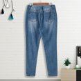 thumbnail image 3 of haxmnou women high waist straight jeans pant holes denim jeans ripped casual jeans green l, 3 of 9