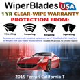thumbnail image 2 of 2015 Ferrari California T Beam Wiper Blades Wipers w/1yr Warranty (Set of 2) (WiperBladesUSA), 2 of 5