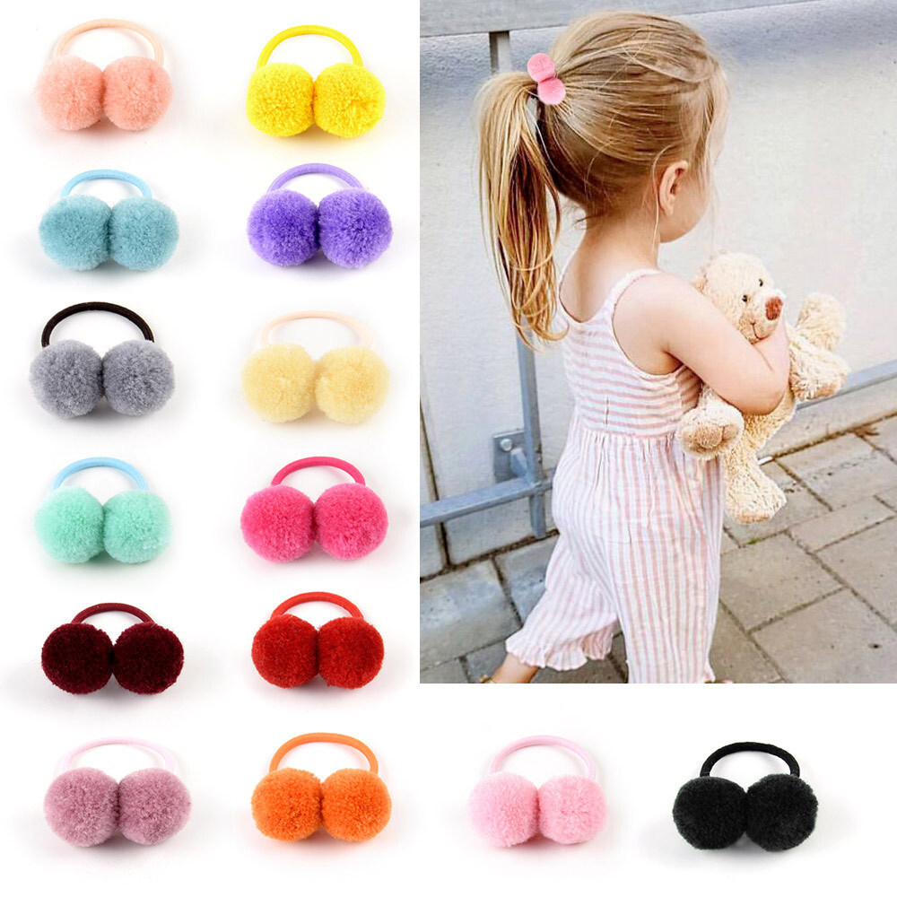 Peaoy 40PCS Baby Hair Ties for Infants Toddler Girls Cute Small Fuzzy Pom Pom Hair Ties Pom Ball Rubber Bands Elastic Ponytail Holders - image 5 of 5