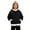 C-Black192, variant on DHFJKG Kids Boy Girl Fuzzy Trim Hoodies Pullover Long Sleeve Hooded Sweatshirt Top With Front Pocket For Daily Outdoor Wear Cozy Jumper Tops