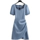 thumbnail image 3 of WILLBEST Vestidos Casuales Versión Coreana Del Vestido Casual De Mezclilla De Manga Corta De Talla Grande Real Para Mujer, 3 of 3